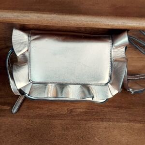 Nine West Rose Gold Crossbody Bag with Ruffled Edges